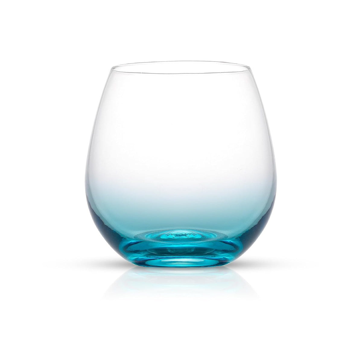 JoyJolt Hue Stemless Wine Glass Set, Large 15 oz Juego de 6 tazones de vino Blanco Rojo o aguamarina, Sin tallo, vaso de colores