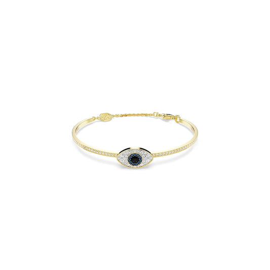 Swarovski Brazalete Symbolica, Ojo turco, Azul, Baño tono oro