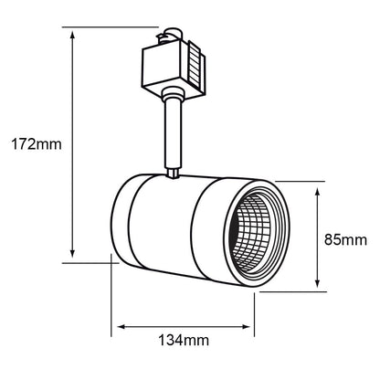 Tecnolite Lámpara de interior Spot LED para riel, 22 W, Luz suave cálida