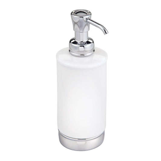InterDesign iDesign - Dispensador de jabón para baño o Cambiador, sostiene jabón de Manos o Platos, Color Blanco