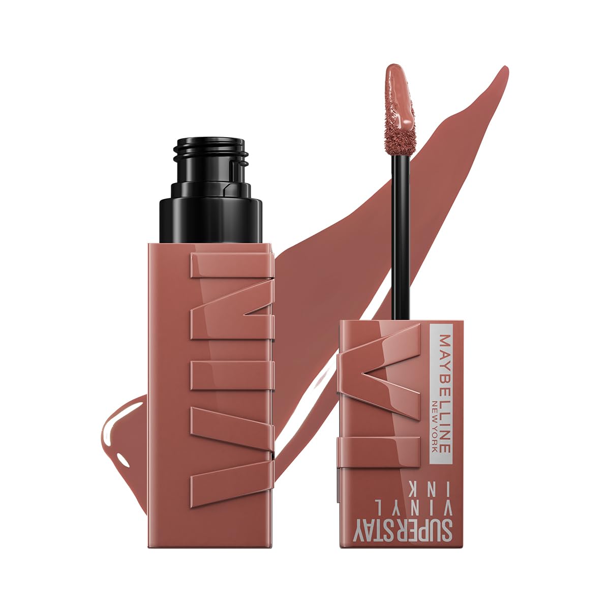 Maybelline Super Stay Vinyl Ink, Labial Líquido de Larga Duración, Efecto Vinilo y Acabado Brillante Instantáneo, Color Intenso por Hasta 16 Horas, Tono Punchy