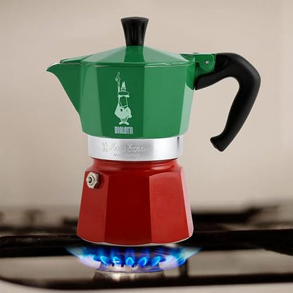 Bialetti 8006363018944 - Cafetera (Independiente, Cafetera de filtro, 0.16 L, De café molido, Verde, Rojo, Blanco)