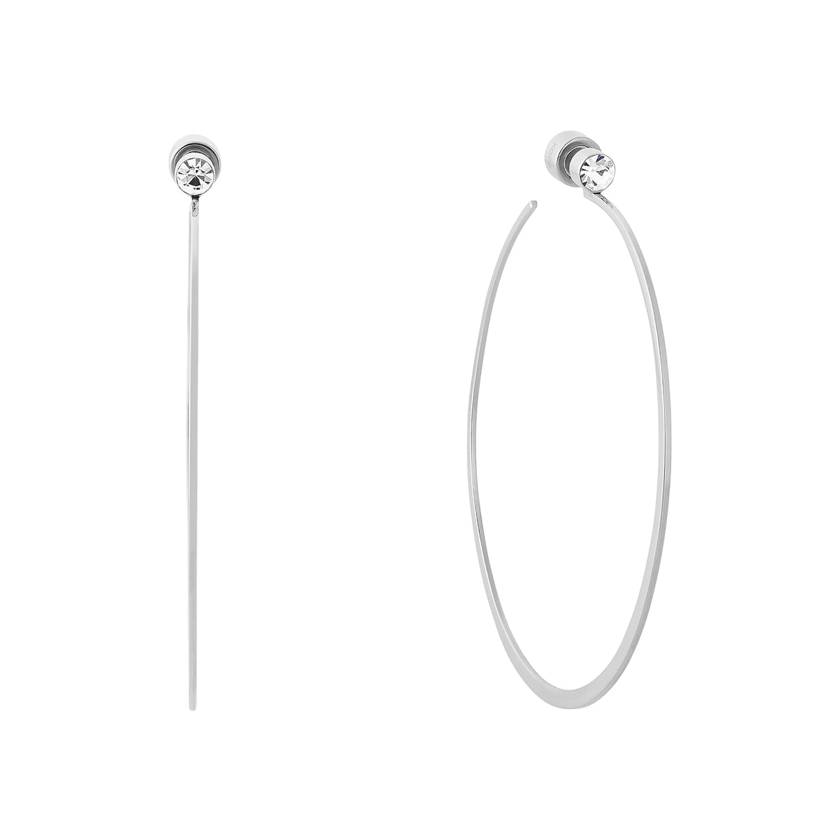 Michael Kors Pendientes de aro de acero inoxidable para mujer - Plata