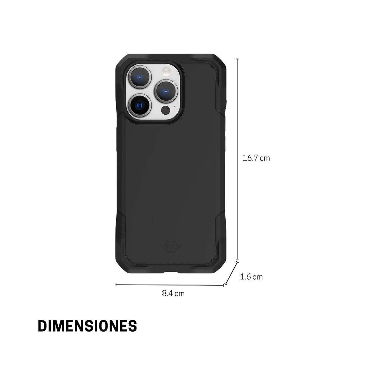 ItSkins Armor R Solid Funda con MagSafe Compatible con iPhone 15 Pro MAX, Protección Caídas 3m, Bordes Elevados, Tecnología Antimicrobiana - Negro