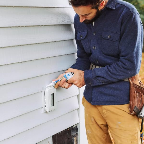 GE Advanced Calafaté de Silicona para Ventanas y Puertas | Blanco, 3.8 oz, tubo, 100% impermeable, 5 veces más fuerte, resistente a congelación