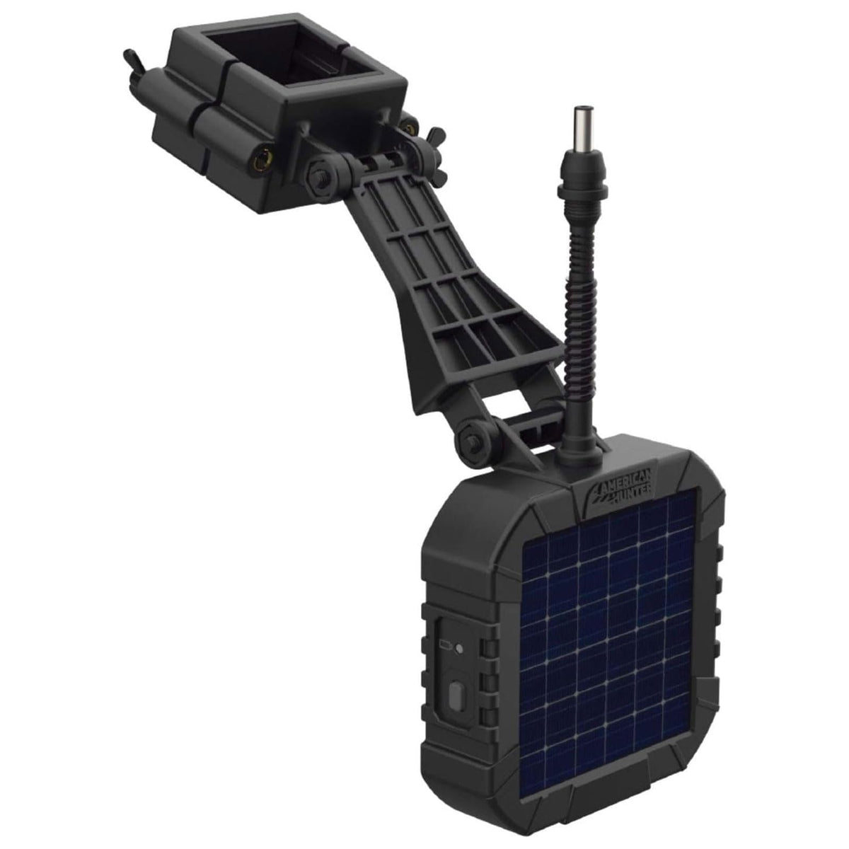 AMERICAN HUNTER Panel Solar Universal versátil y Duradero de 6 V con batería y Soportes de Montaje incluidos para comederos de Juegos, Negro