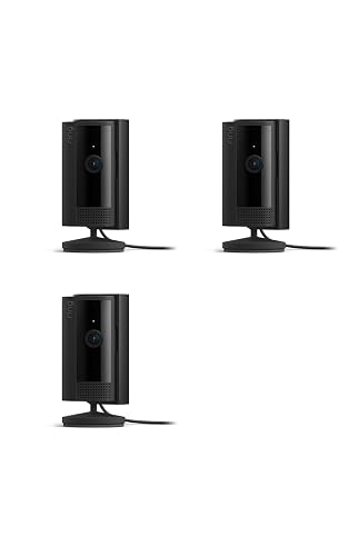 Cámara para interiores con enchufe Ring (modelo más reciente) - paquete de 3 unidades, negra