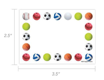 Hygloss Products Pelotas Deportivas Autoadhesivas para niños, 3.5 x 2.5 Pulgadas, Paquete de 36