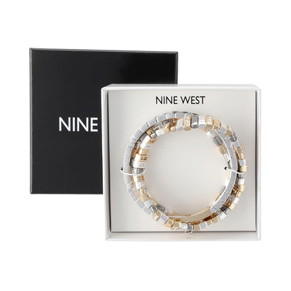 Nine West Box Set Pulsera Bitono Multiniveles para Mujer