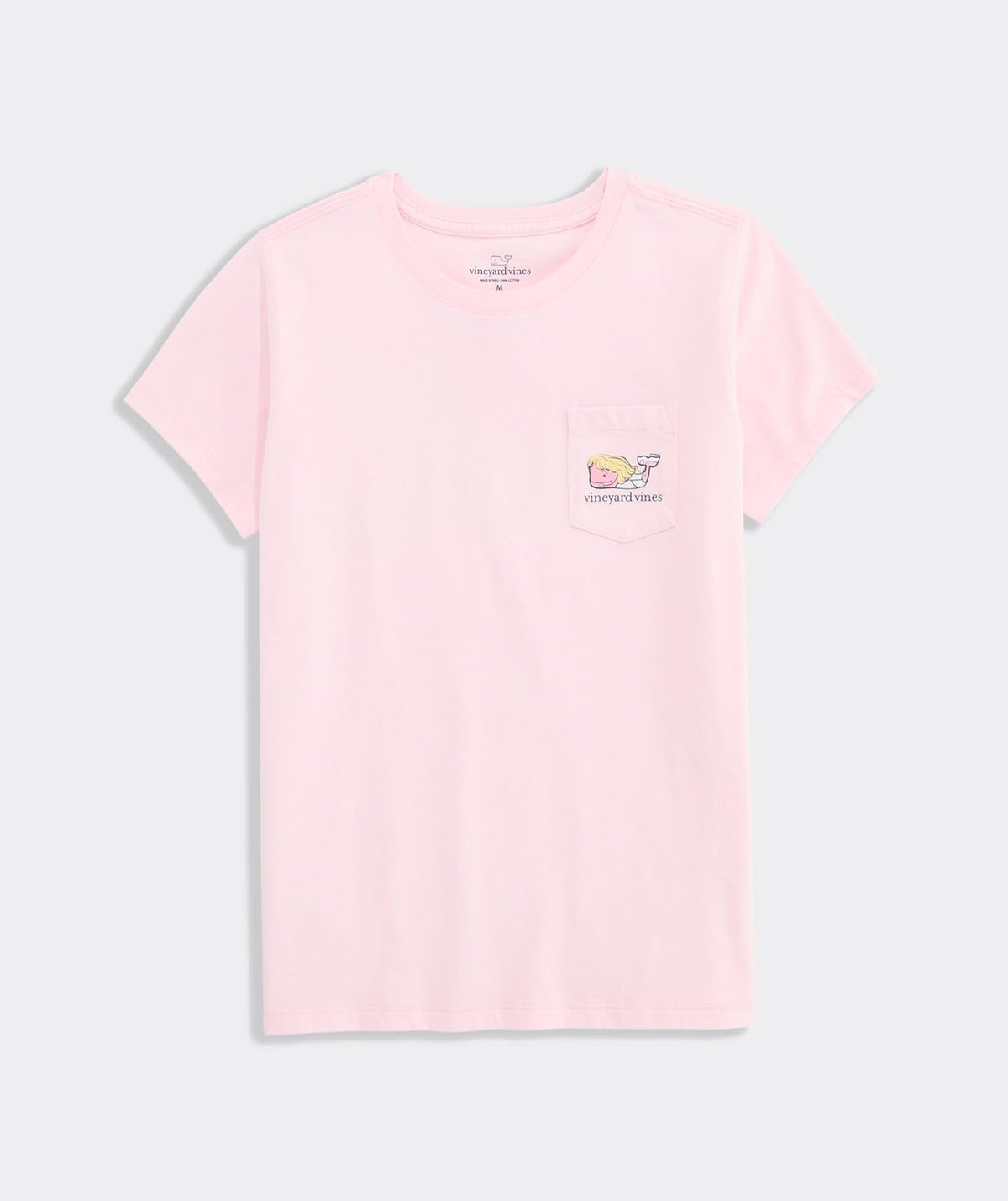 Vineyard Vines - Playera de Manga Corta con Bolsillo para niñas, Bebida Rosa