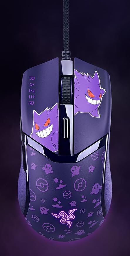 Razer Cobra Gengar Edition - Ratón para Juegos Ligero con Cable - Sensor 8500 dpi - 58g - Interruptor óptico 3th Gen - Iluminación cromada - Cable Speedflex - PC/Mac | Pokémon Gengar