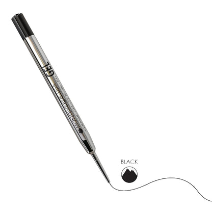 Monteverde Recambios de gel sin tapa para adaptarse a bolígrafos estilo Parker, punta de aguja extrafina de 0,5 mm, negro, paquete de 2, tecnología de escritura suave para Parker, Conklin, Schmidt y