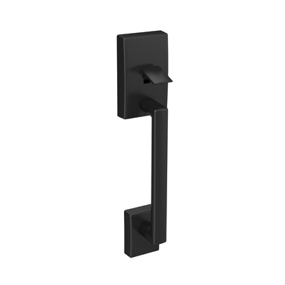 Schlage FE285 CEN 622 LAT CEN Century - Manija de entrada delantera con palanca Latitud, media empuñadura inferior, negro mate