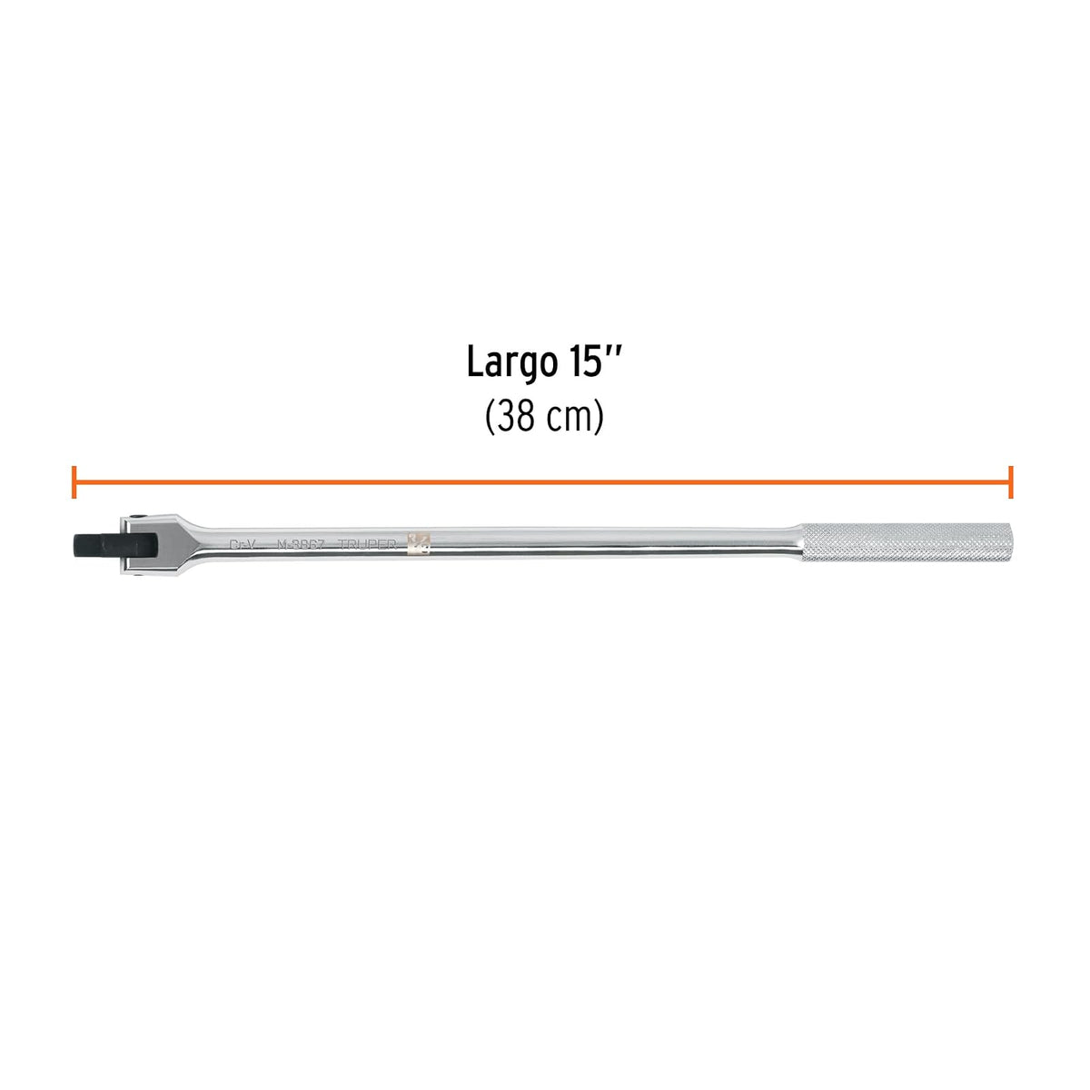 Truper M-3867, Mango articulado de 15" x 13 mm para dados cuadro 3/8"