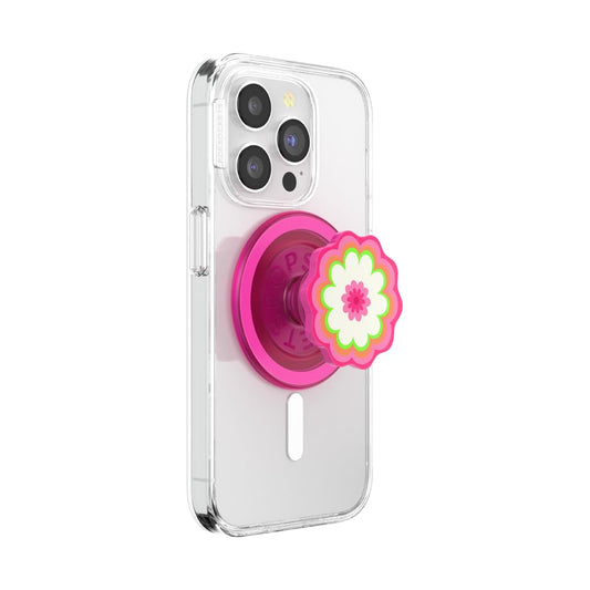 PopSockets - Agarre para teléfono MagSafe, agarre magnético seguro y soporte para teléfono, soporte manos libres, compatible con carga inalámbrica, lindos PopSockets – Caleidoscopio de flores moldeado