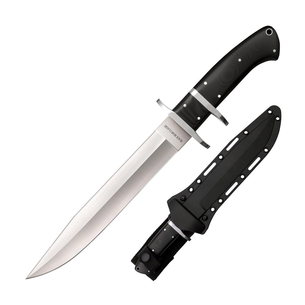 Cold Steel Black Bear Classic VG-10 San MAI III - Cuchilla de Punta de Clip de 5 Pulgadas, Mango G-10, Cuchillo de Hoja Fija con Funda Secure-Ex