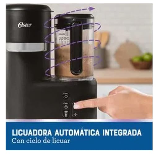 Oster Cafetera para Frappé 3 en 1 con Licuadora Integrada | Bebidas Granizadas, Café Caliente o Helado, Filtro Reutilizable, Sistema de Medida Integrado, BVSTDC03B