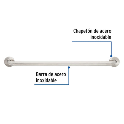Foset Barra Angular de Seguridad, Acero INOX, 1-1/4' x 40cm
