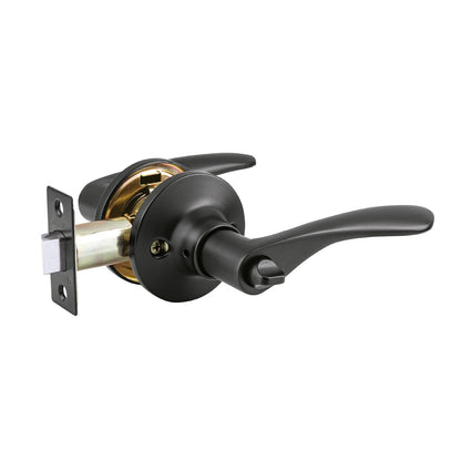 Hermex Basic Cerradura de Manija para Recámara y Baño - Negro mate - Baño