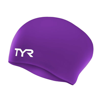 TYR Gorro de Natación de Silicona para Cabello Largo - Púrpura