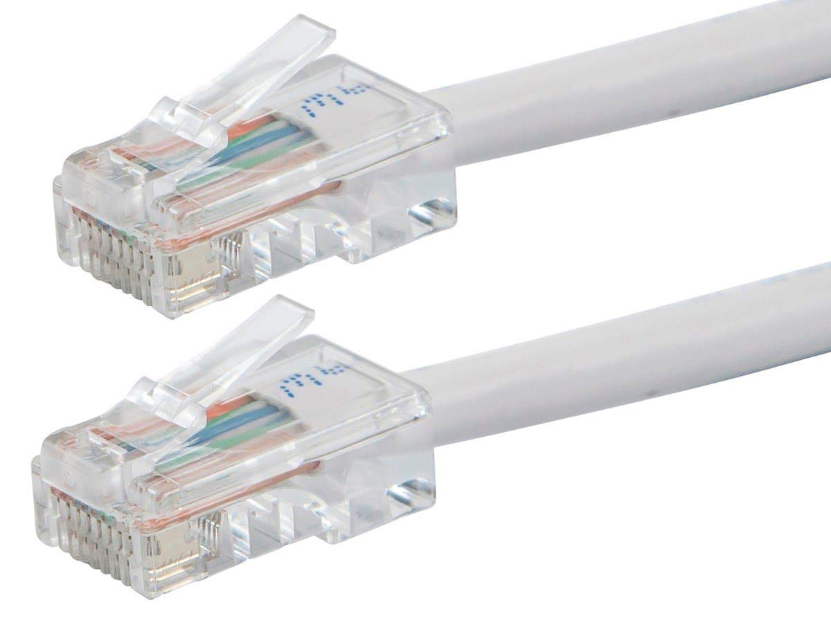 Monoprice ZerobootCat5e Ethernet Patch Cable - Network Internet Cord - RJ45, Stranded, 350Mhz, UTP, Pure Bare Copper Wire, 24AWG, 3ft, White