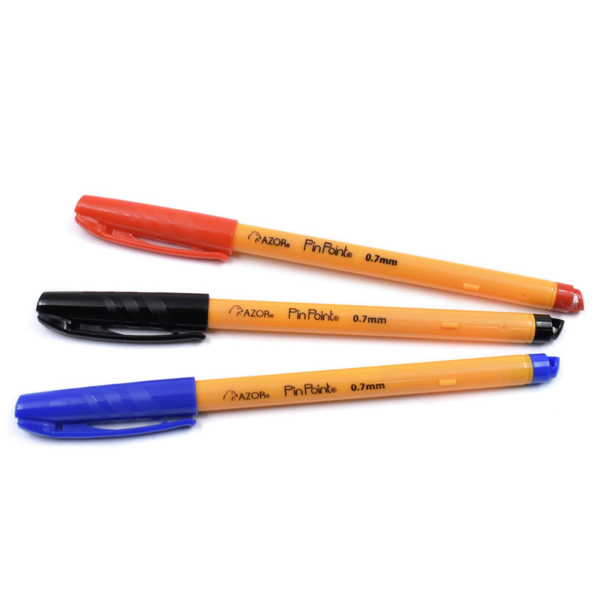 AZOR - Boligrafo De Punto Fino, 50 Piezas, Plumas, Punto Fino, .7 mm, Colores, 30 (Negro) 15 (Azul) 5 (Rojo), PinPoint 301.6825CS.