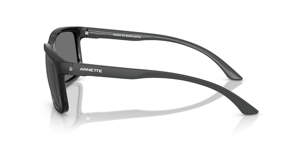 ARNETTE Men's An4359 Headlight Rectangular Sunglasses, Transparent Grey Matte/Shiny/Grey Mirrored Silver, 57 mm