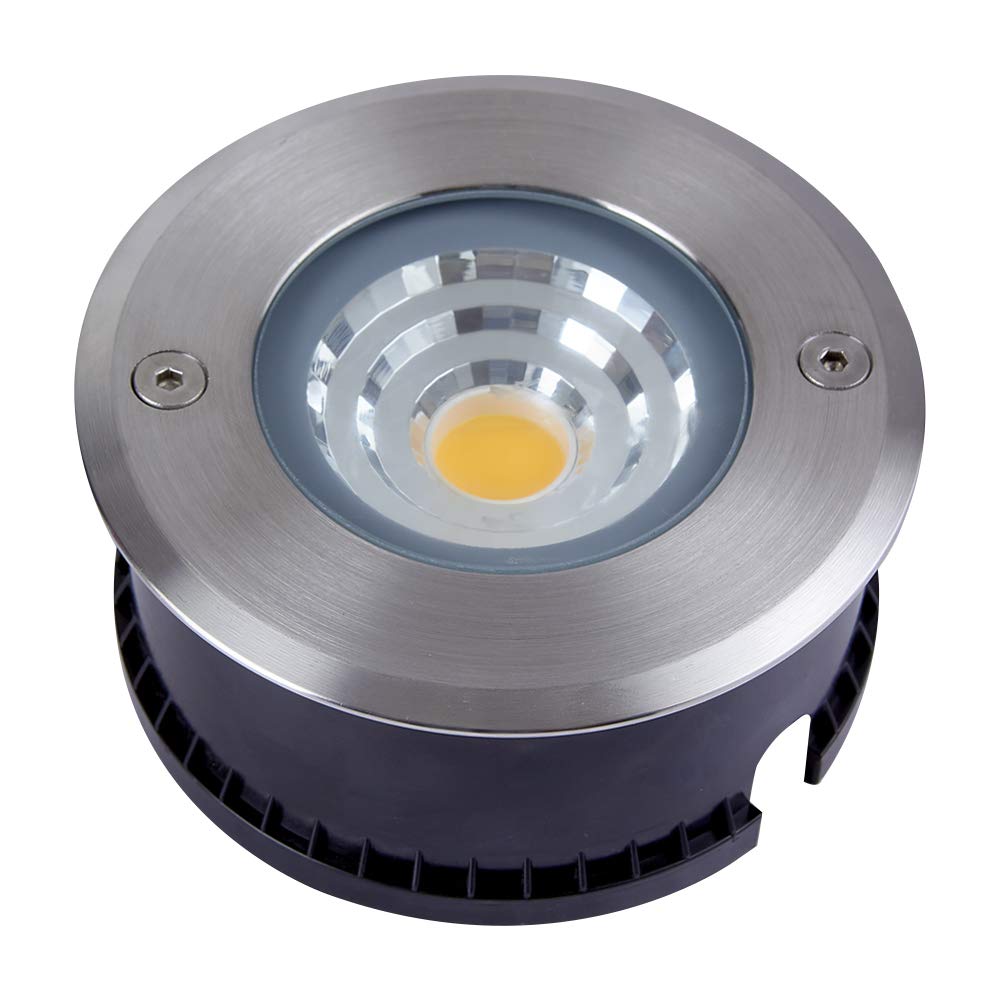 Tecnolite - Lámpara de Piso LED Empotrable Exterior 10 W, Luz Cálida Brillante, IP67, LED Integrado