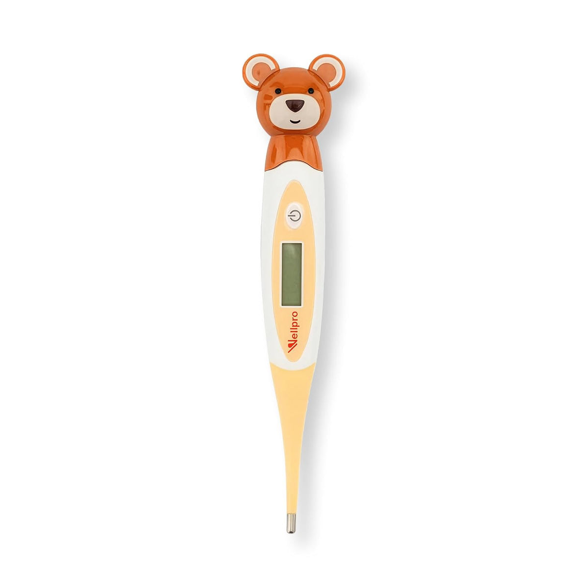 Wellpro Termómetro Pediátrico Digital Diseño de Osito, Anatómico creado especialmente para Bebés y Niños, Lectura Rápida en 30 Segundos, Diseño práctico