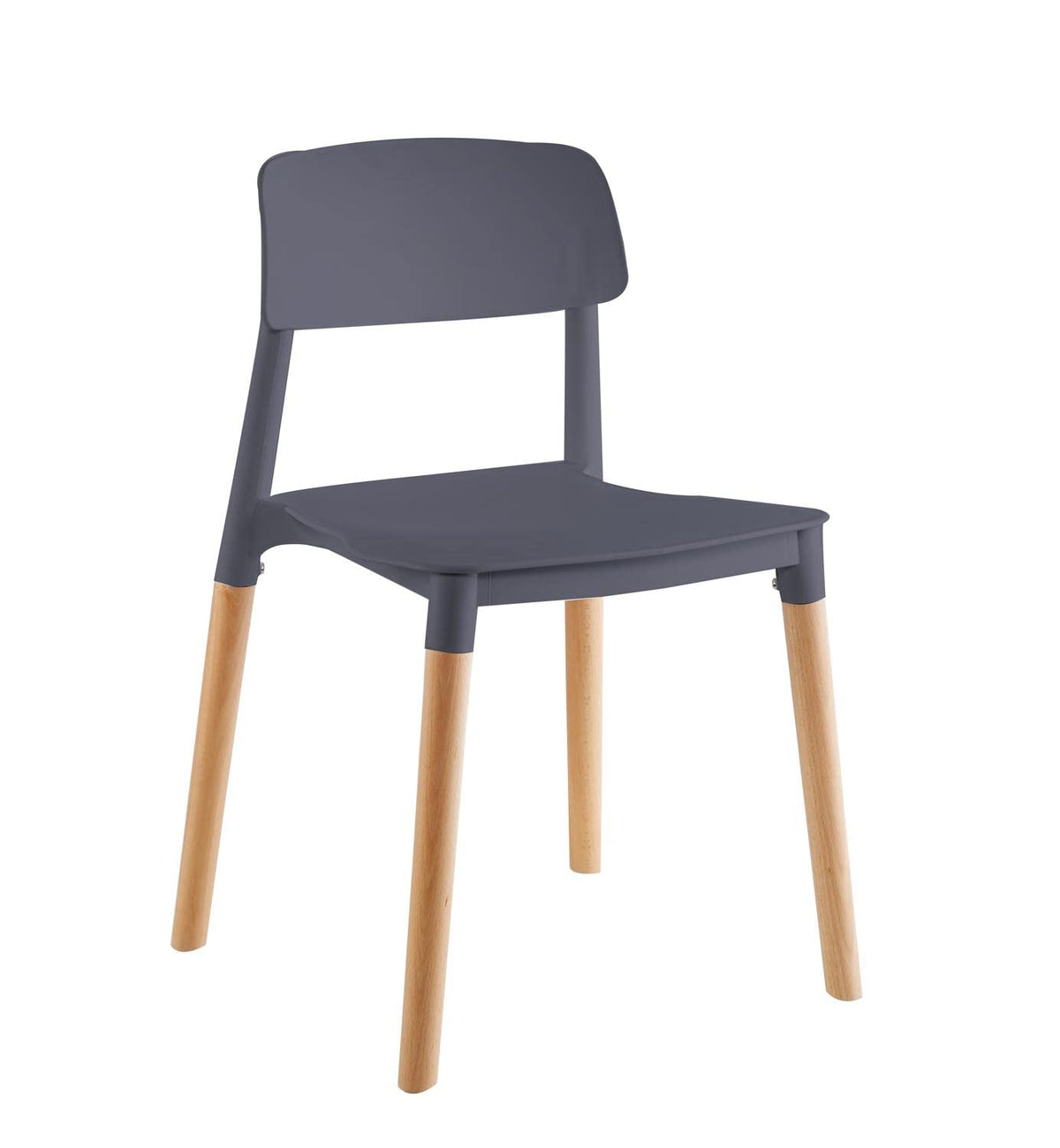 Midtown Concept 4 Sillas Eames de Comedor Estocolmo con Patas de Madera, Estilo nórdico Grey - 42.5 CM X 50.5 CM X 75.5 CM