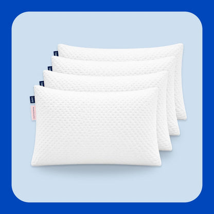 Luuna Almohada Ajustable con Memory Foam Triturado - Firme - Estándar (Paquete de 4)