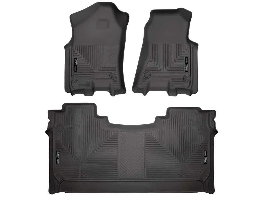 Husky - Revestimiento para Piso, Color Negro, Cabina Crew, Combo Set - Weatherbeater Front & 2nd Seat Floor Mats - Weatherbeater