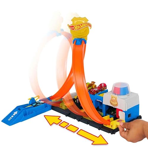Hot Wheels City Pista de Juguete Súper Estación de Policía para niños de 4 años en adelante