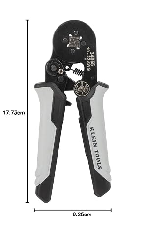 KLEIN TOOLS 34055 | Pinza Ponchadora | AWG 10-22 | Ponchado Preciso | Crimpadora de terminales con matraca para ponchados firmes; pinzas electricista brindan precisión y control al conectar.