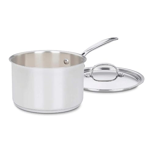 Cuisinart 7194-20 Chef's Classic - Cacerola de acero inoxidable de 4 cuartos con cubierta