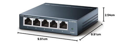 TP-Link Switch de Red Gigabit TL-SG105 - 5 Puertos RJ45 Gigabit - Carcasa Metálica - Plug and Play - QoS e IGMP Snooping - Ahorro de Energía