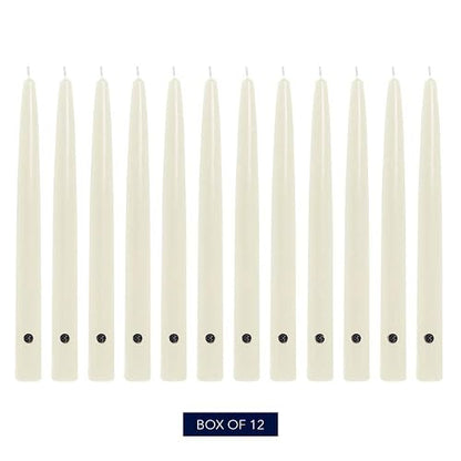 Colonial Candle Vela cónica sin perfume, colección Handipt, marfil, 10 pulgadas, paquete de 12, hasta 8 horas de combustión