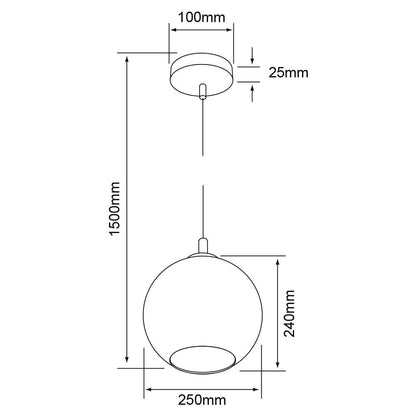 Tecnolite Lámpara Colgante Interior Decorativa E27, Cristal 3D 20CTL7422MVC3D