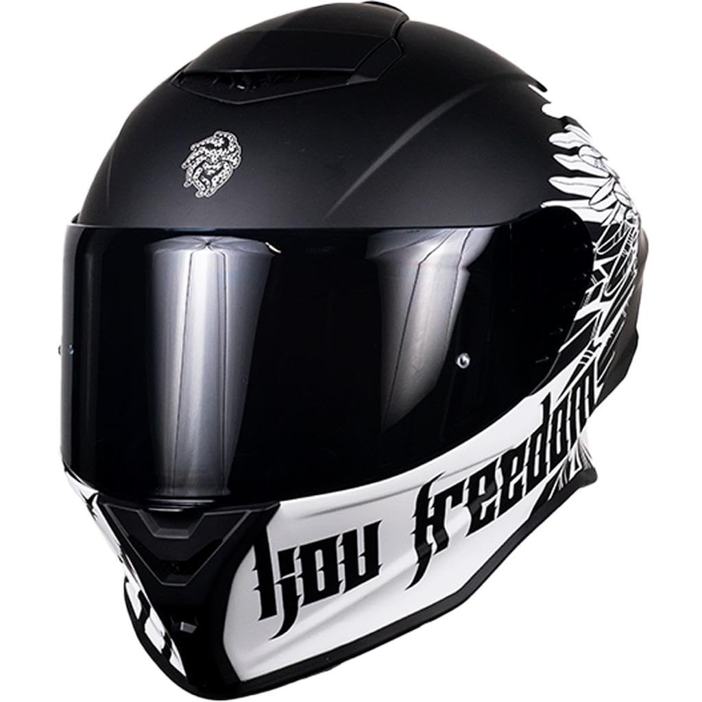 KOV Casco Buster Liberty Negro Mate Integral para Moto Deportivo AERODINAMICO Certificado Dot