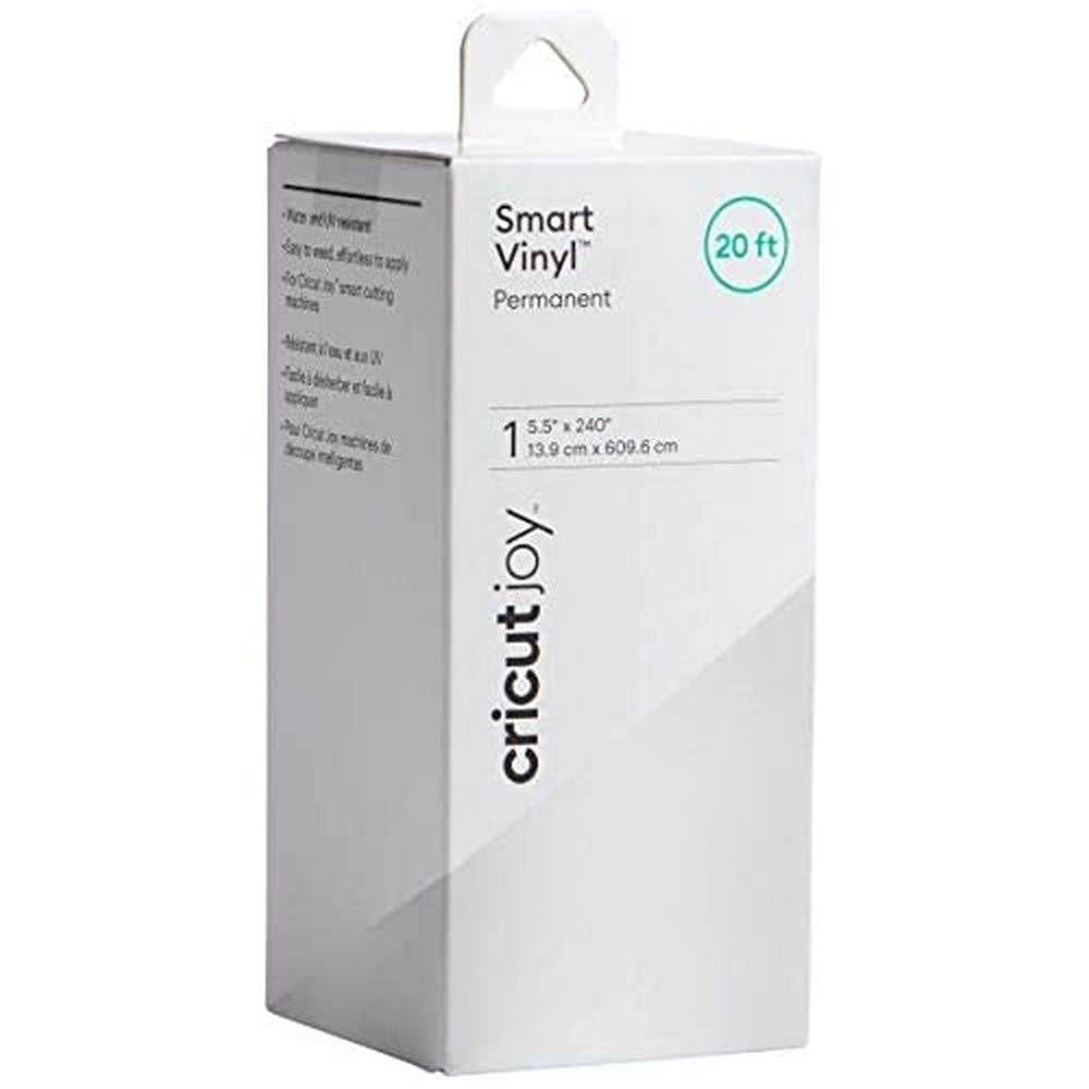 Cricut Joy Smart Vinilo Permanente, Corte sin Tapete, Varios Colores y Tamaños - Blanco - 5.5in x 24in - Paquete de 1