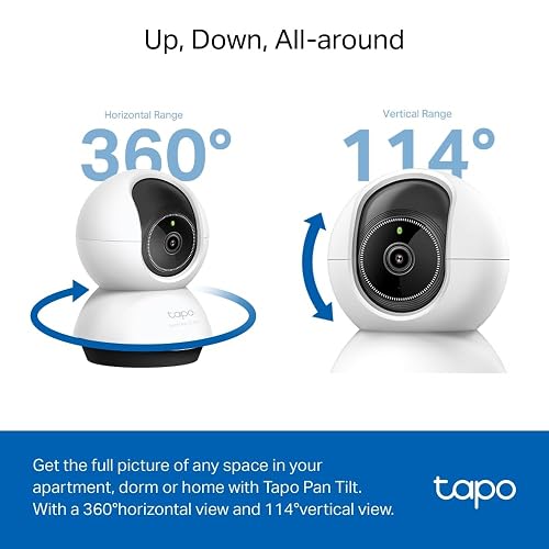 Tapo TP-Link TC74, Cámara de Seguridad Interior 5MP, Detección Avanzada por IA (Personas/Mascotas/Vehículos/Llanto de Bebés), Visión Nocturna, Compatible con Alexa y Google Assistant