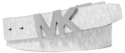 Michael Kors 34mm Rvs Mk Bckl Blt Cinturón Hombre - 36 - Blanco brillante