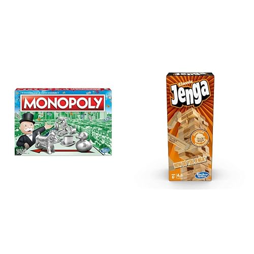 Hasbro Gaming Monopoly - Juego de Mesa de Negociar Propiedades con Bandeja de Almacenamiento y Tokens Grandes para 2 a 6 Jugadores a Partir de 8 años