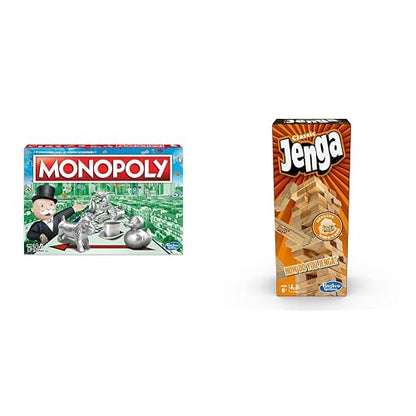 Hasbro Gaming Monopoly - Juego de Mesa de Negociar Propiedades con Bandeja de Almacenamiento y Tokens Grandes para 2 a 6 Jugadores a Partir de 8 años