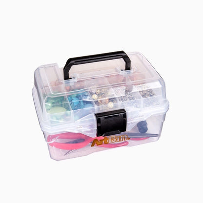 ArtBin 6890AG Caja pequeña para proyectos, organizador portátil de arte y manualidades con bandeja elevable, [1] caja de almacenamiento de plástico, transparente