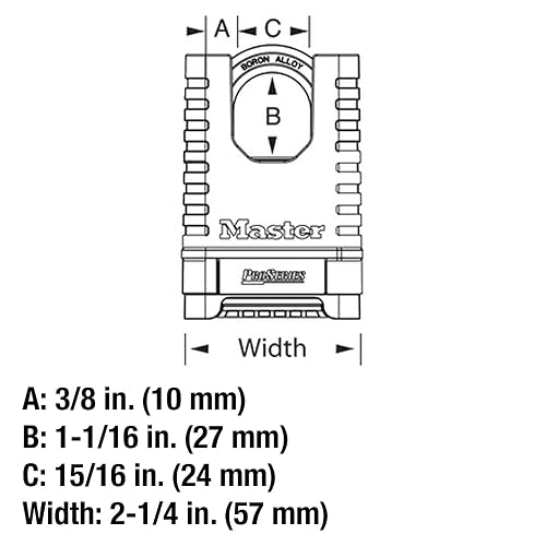 Master Lock, latón, candado, ProSeries Set Your Own Combination Lock, 2-1/4 pulgadas Wide, 1177D