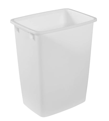 Rubbermaid - Bote de basura pequeño para cocina y baño, cesta de basura debajo del fregadero, plástico, blanco, 9 galones, 1 unidad (paquete de 1)