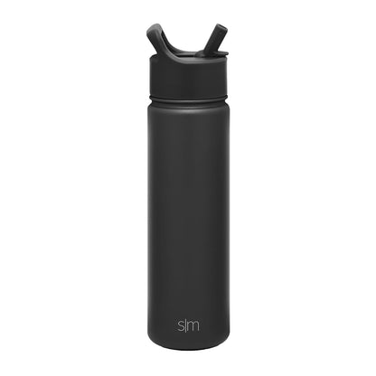 Simple Modern Summit Botella de Agua con Popote y Asa - 650.62 ml - Negro
