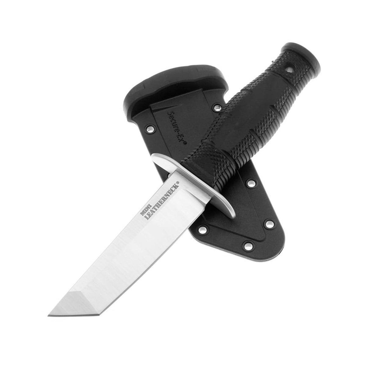 Cold Steel Mini Leatherneck / 6 3/4" Total / 3 Pulgadas / Punta Tanto / Acero Aleado / Negro / Cuchillo de Caza de Hoja Fija