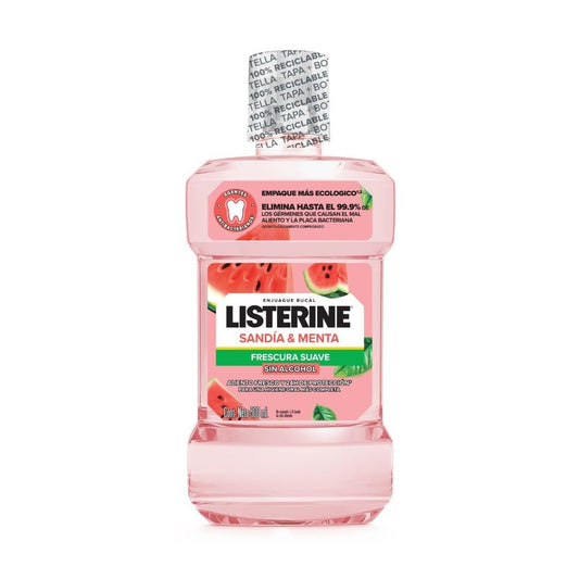 LISTERINE Enjuague Bucal Sandia y Menta 500ml Frescura Suave Sin Alcohol